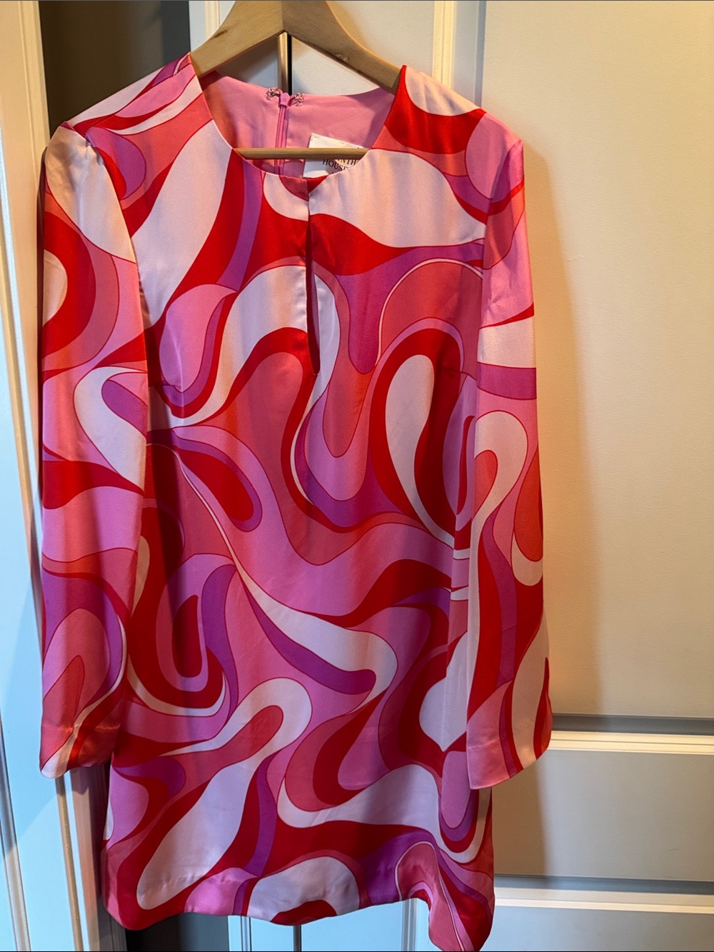 Hyacinth House Pink & Red Swirl Pattern Women’s Shift Dress